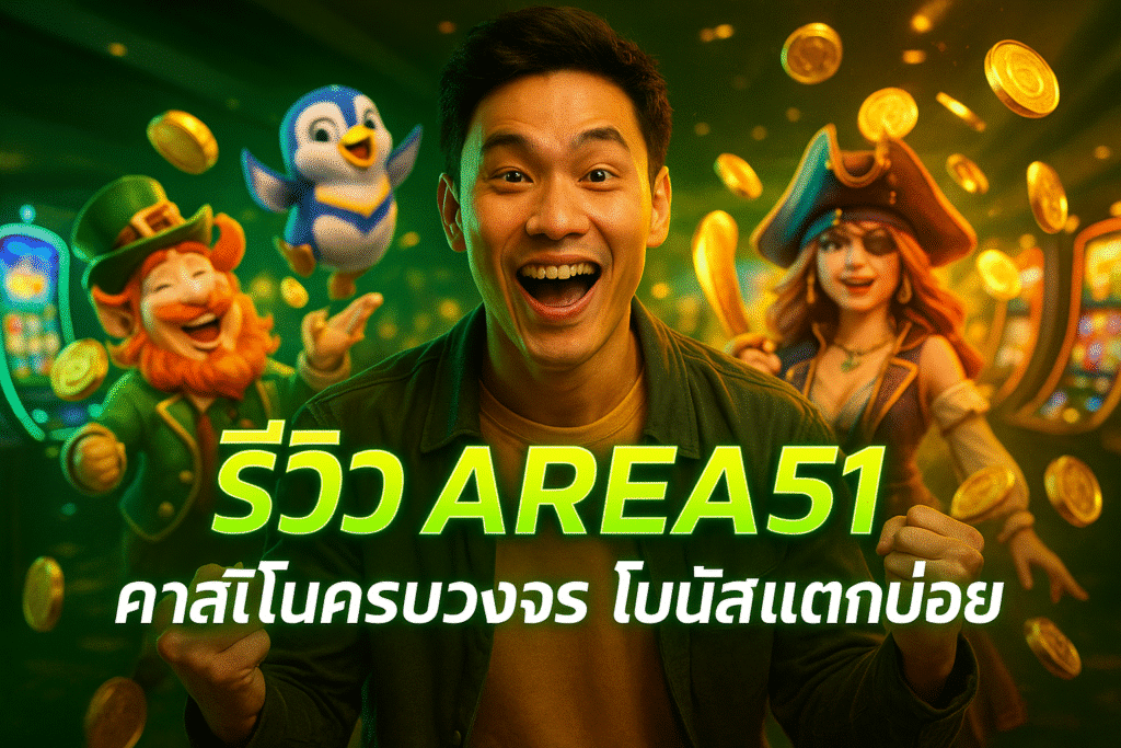 รีวิว AREA51 คาสิโนครบวงจร โบนัสแตกบ่อย